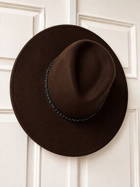 Classic Brown Felt Wide-Brim Men's Hat